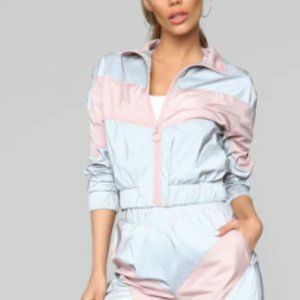 NWT Reflective color block windbreaker